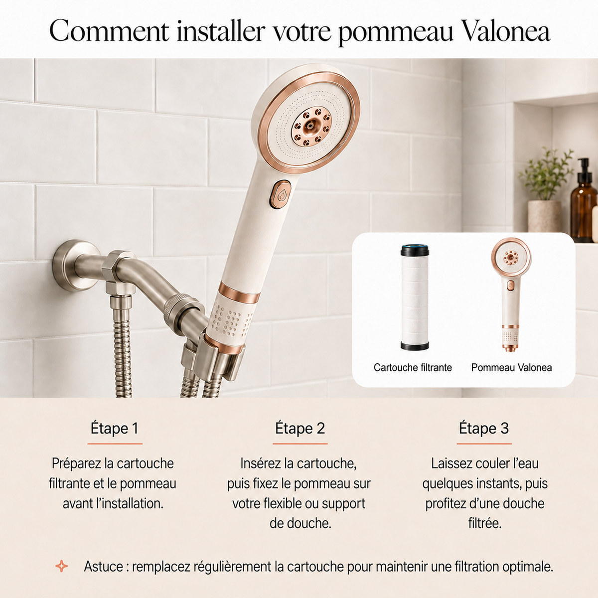 Pommeau de Douche Filtrant